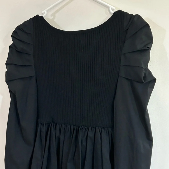 NWT En Saison Black Ellen Ruched Combo Dress Anthropologie Sm Holiday Cocktail - Picture 9 of 12